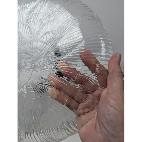 Set of 2 Arcoroc France Canterbury Crocus Clear Glass Dinner Plates - Picture 7 of 7